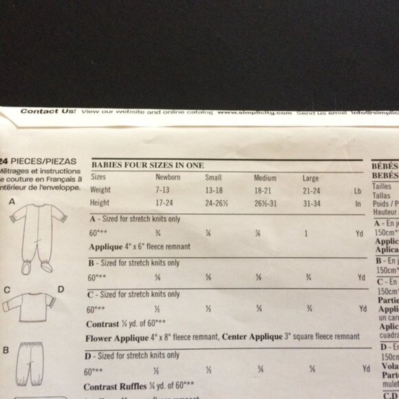 New Look Layette Pattern 6636 Newborn Infant Baby Top Romper Pants Blanket Uncut - Picture 4 of 9